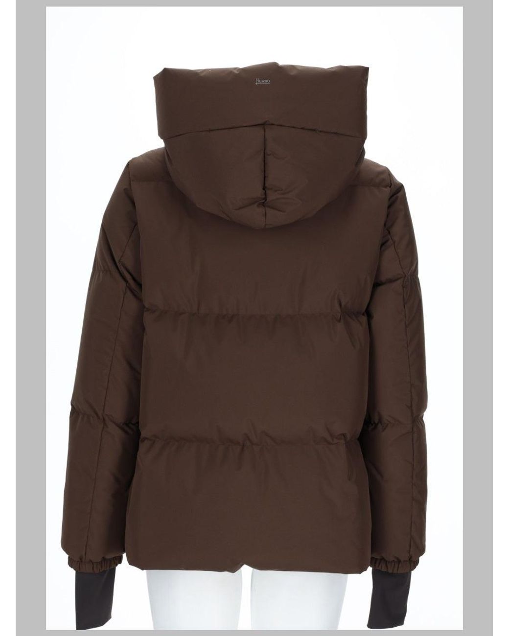 Herno Brown Hooded Puffer Jacket