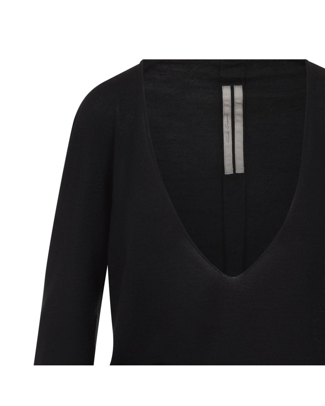 Rick Owens Extreme V Neck Pull in het Black