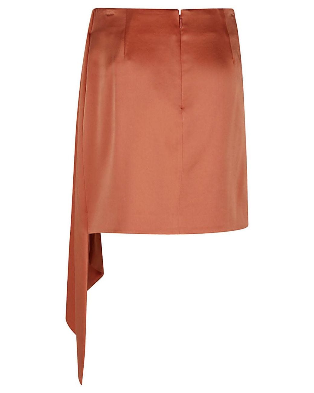 Jonathan Simkhai Orange Mae Draped Satin Mini Skirt