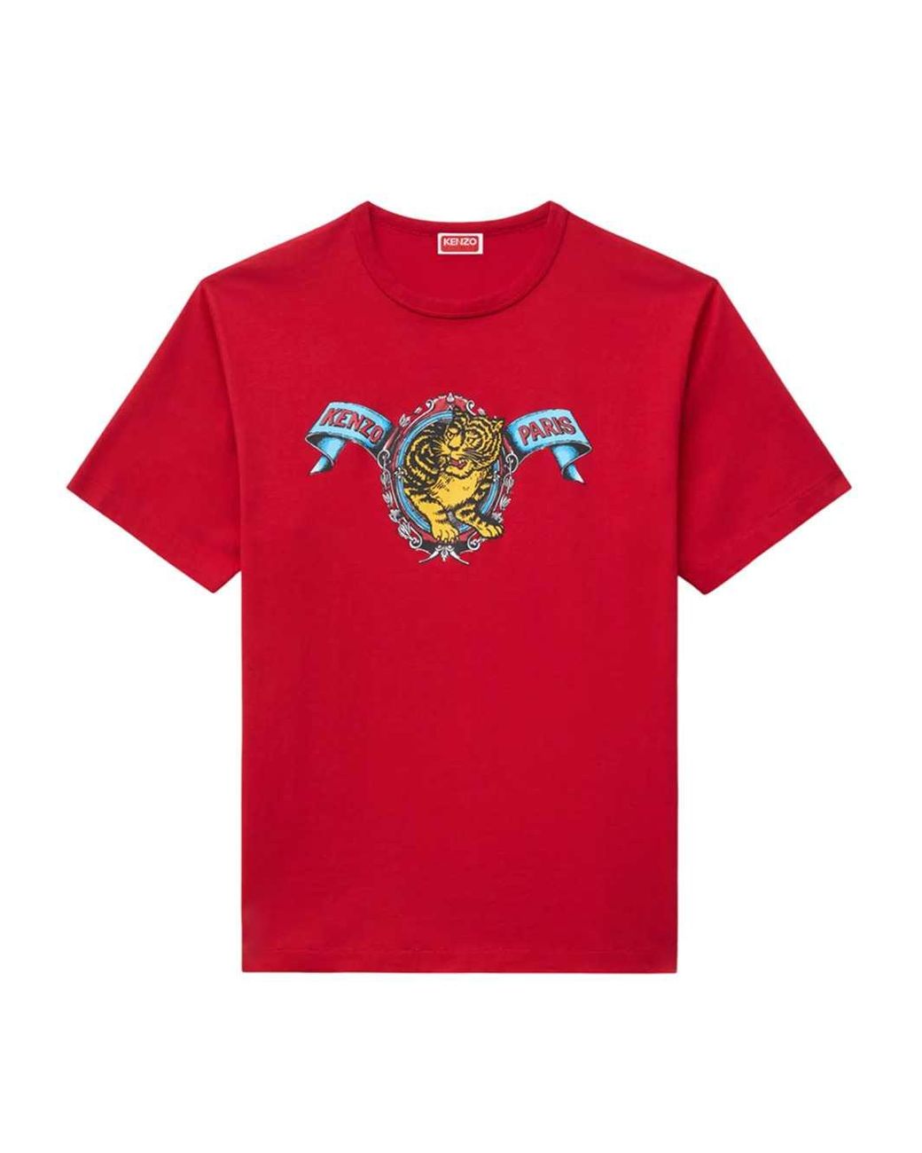 KENZO Red Jumping Tiger' Cotton T Shirt