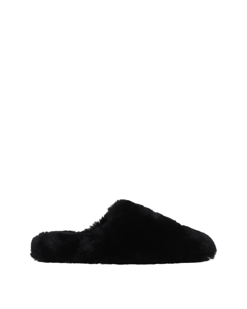 Balenciaga Black Fur Slides And Clogs