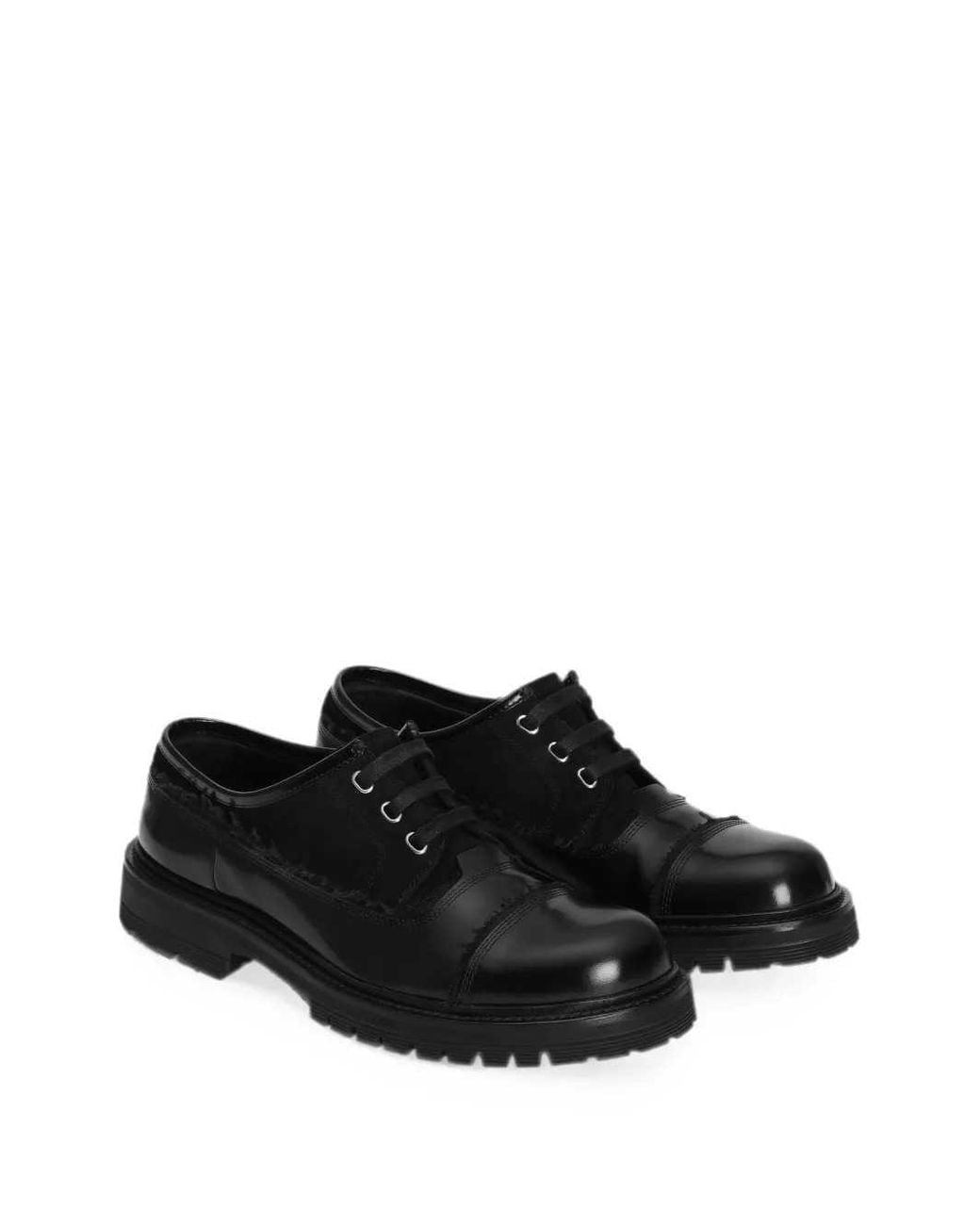 Dolce & Gabbana Black Lace Up Derbies