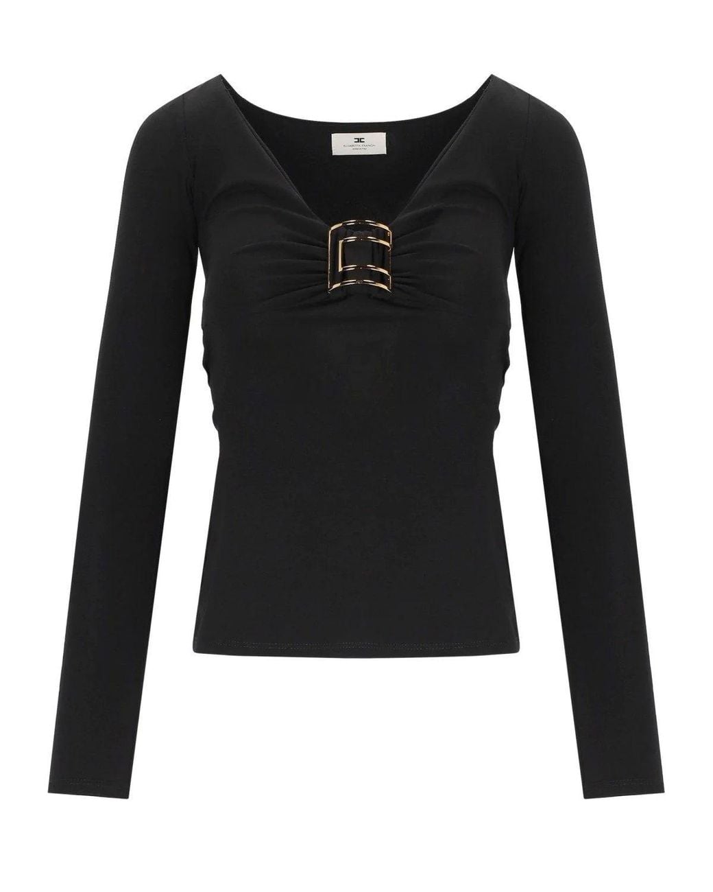 Elisabetta Franchi Black Top With Logo