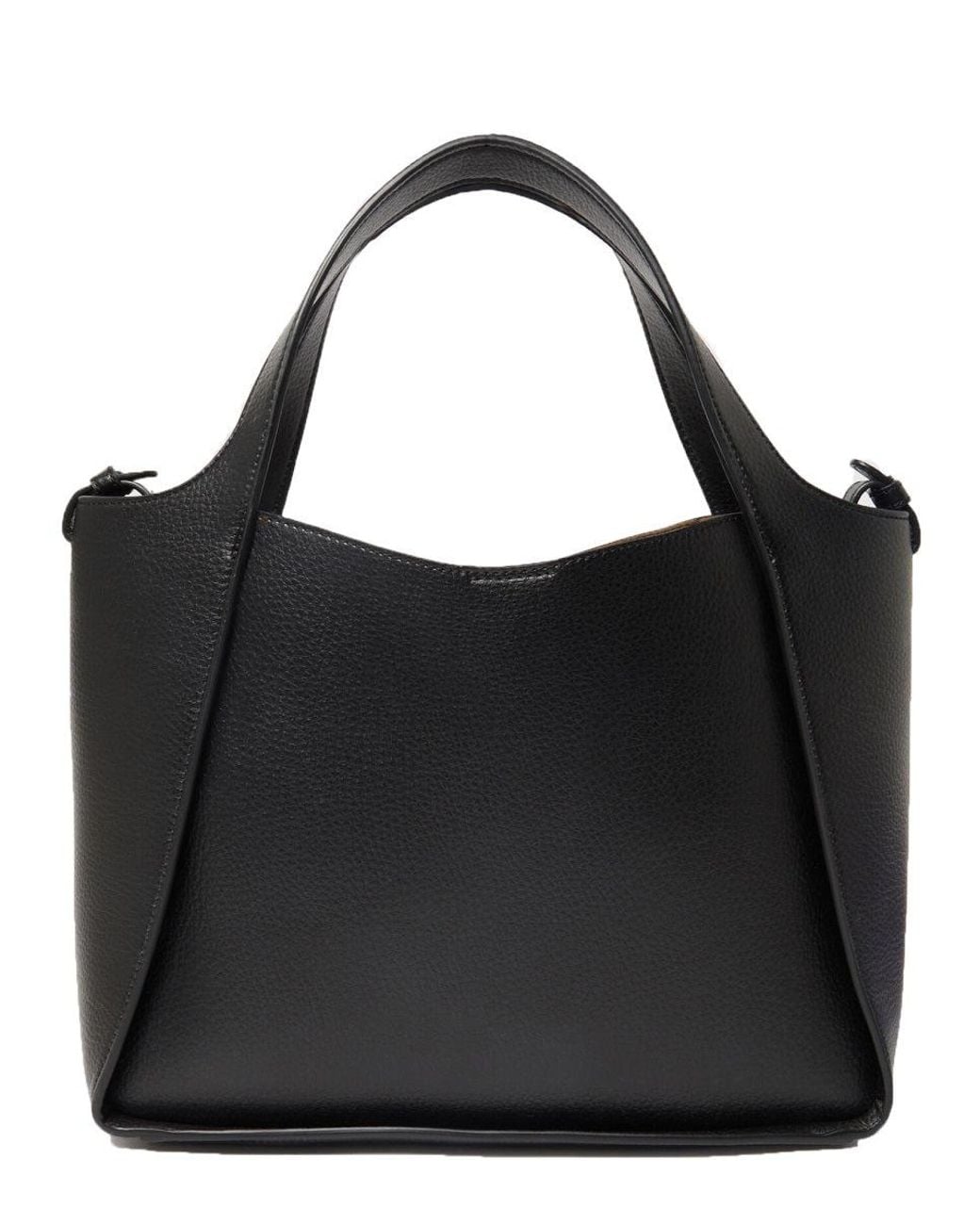 Stella McCartney Black Tote Bag With Logo Polyamide Shoulder