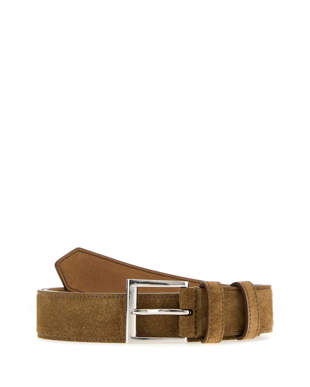 Prada Brown Cotton Suede-Style Belt for men