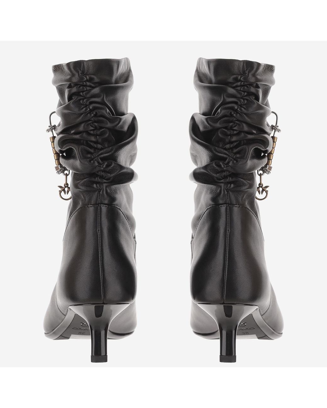 Pinko Black Ankle Boots Gloria Leather Upper: Goat
