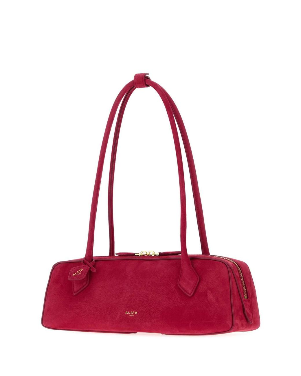 Alaïa Red Fuchsia Suede Medium Le Teckel Shoulder Bag