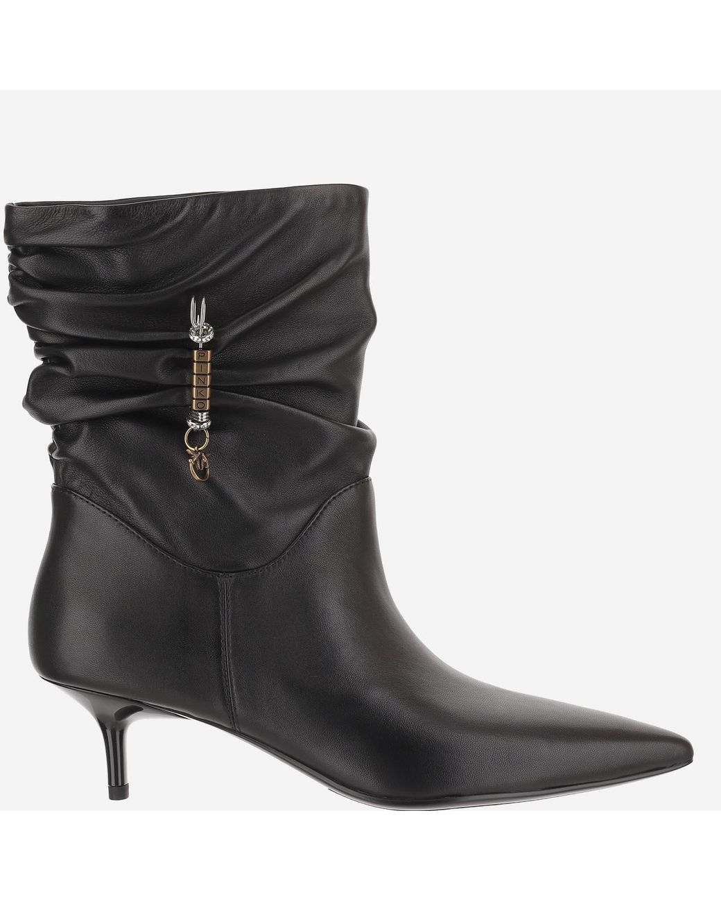 Pinko Black Ankle Boots Gloria Leather Upper: Goat