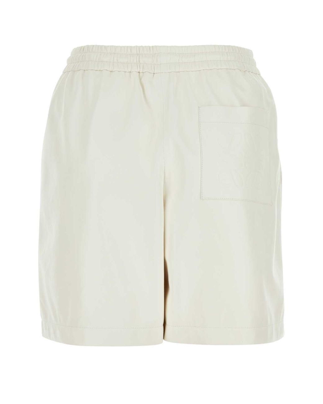 Loewe White Leather Shorts