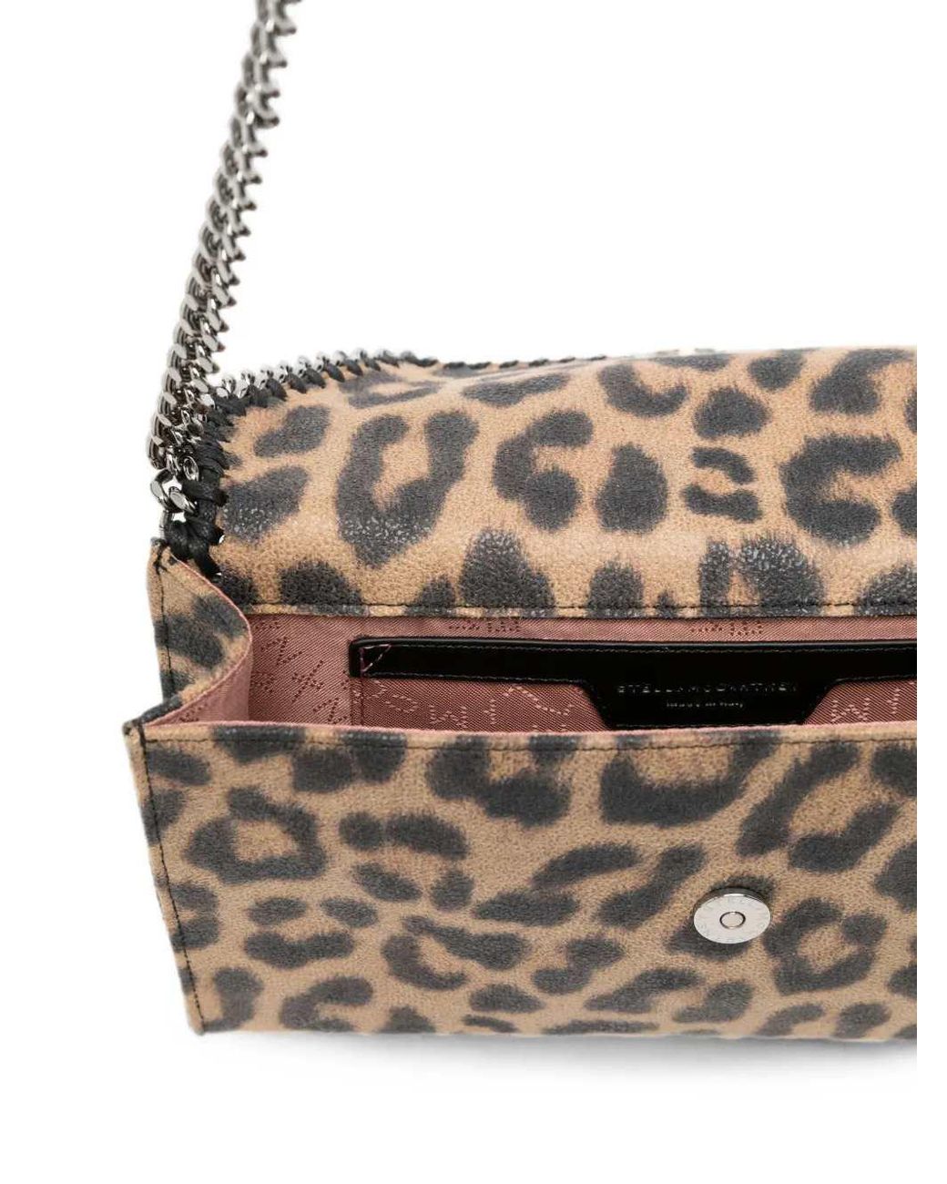 Stella McCartney White Leopard-Print Falabella Shoulder Bag