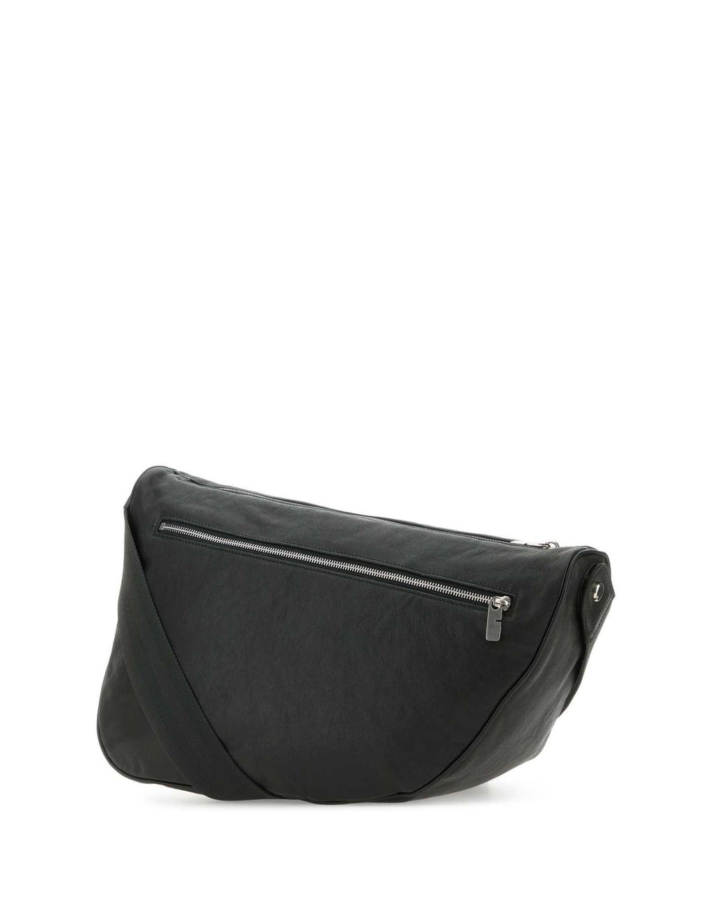Burberry Black Slate Leather Large Shield Crossbody Bag for men