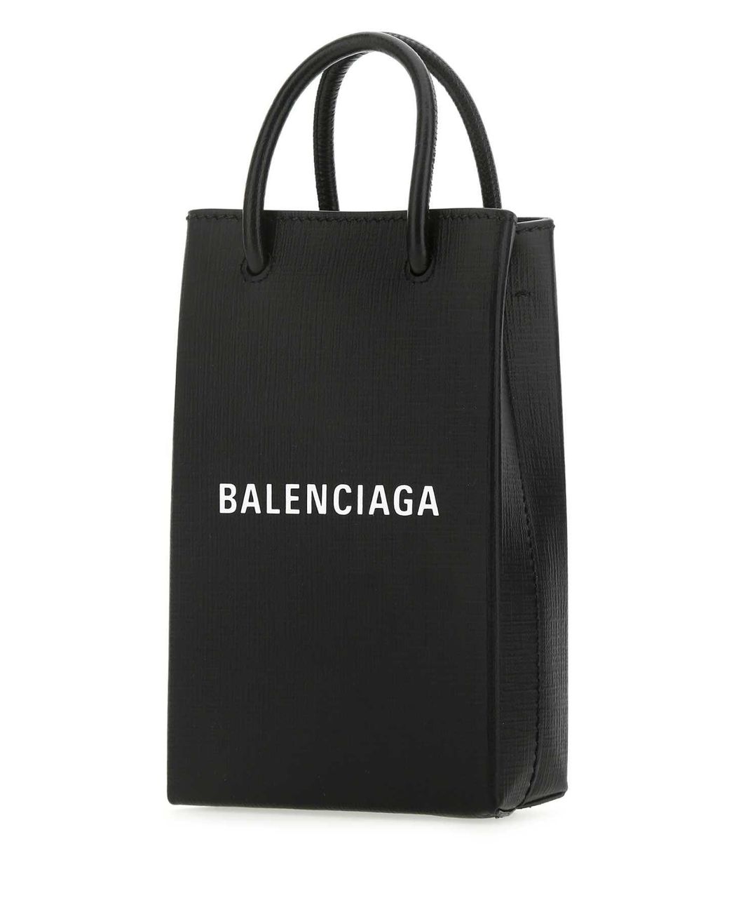 Balenciaga Black Leather Phone Case
