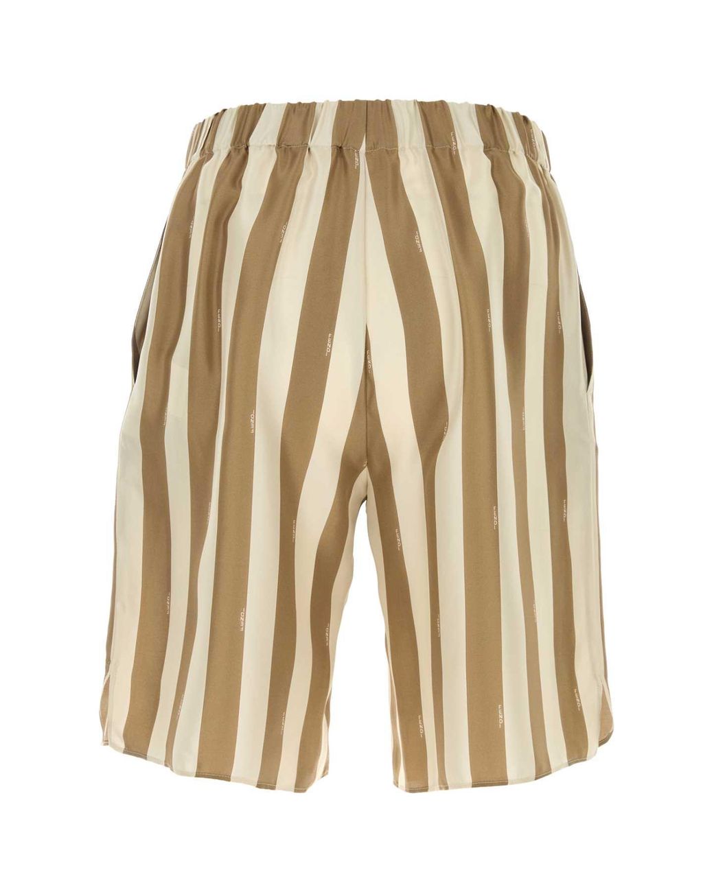 Fendi White Printed Silk Bermuda Shorts for men