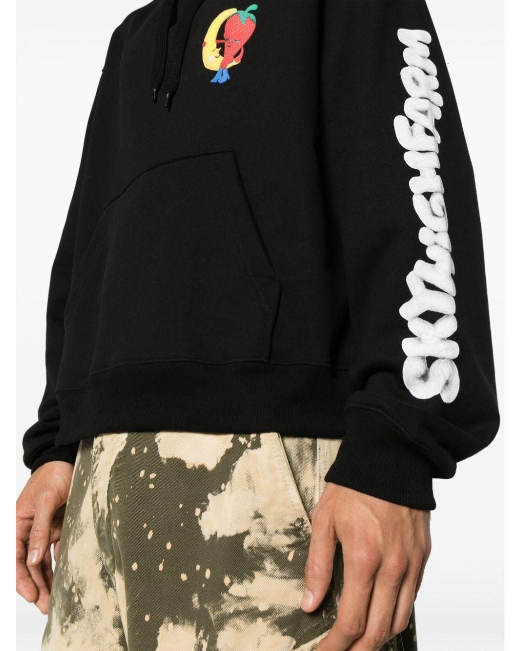 Sky High Farm Black Logo Cotton Hoodie for men