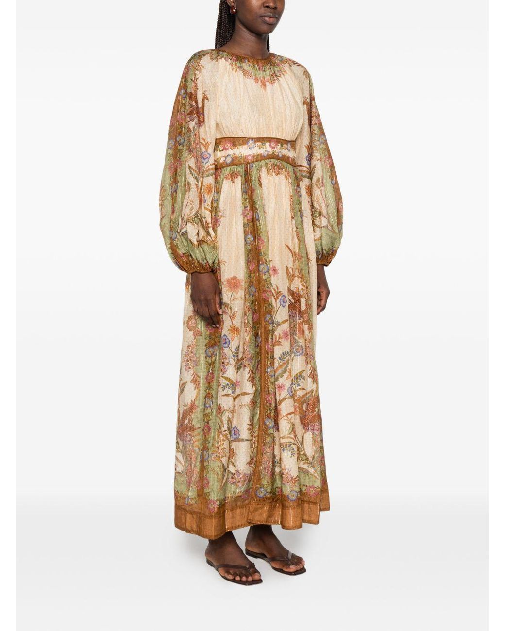 Zimmermann Natural Indra Cotton And Silk Long Dress
