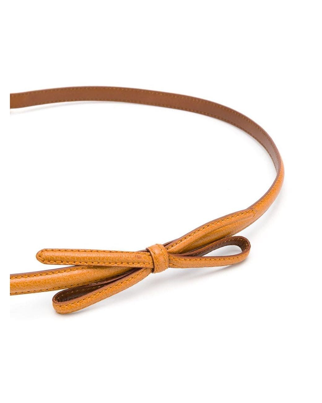 Prada White Bow Detail Slim Buckle Belt