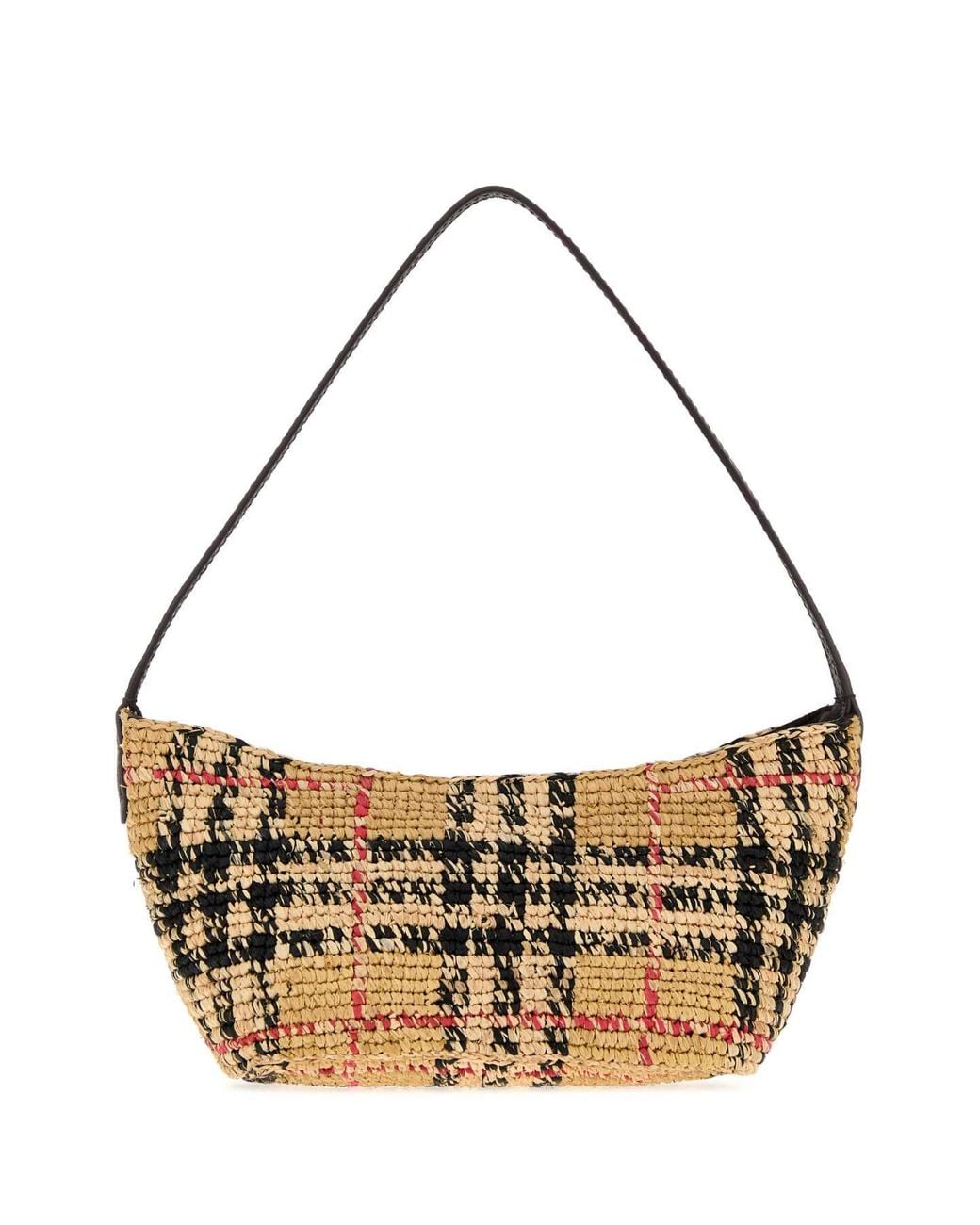 Burberry Metallic Raffia Mini Margate Shoulder Handbag