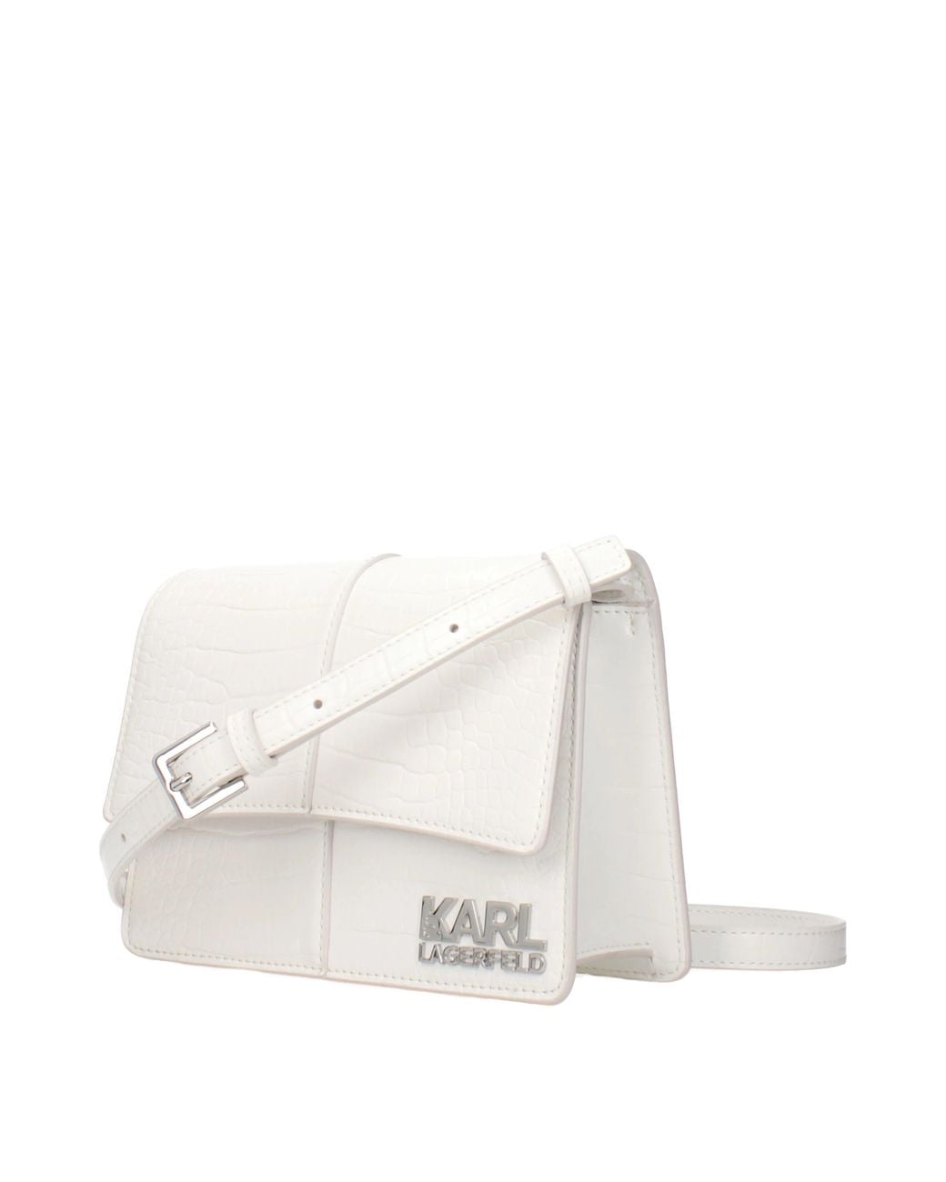 Karl Lagerfeld White Kore Crossbody Bag Polyurethane/Off