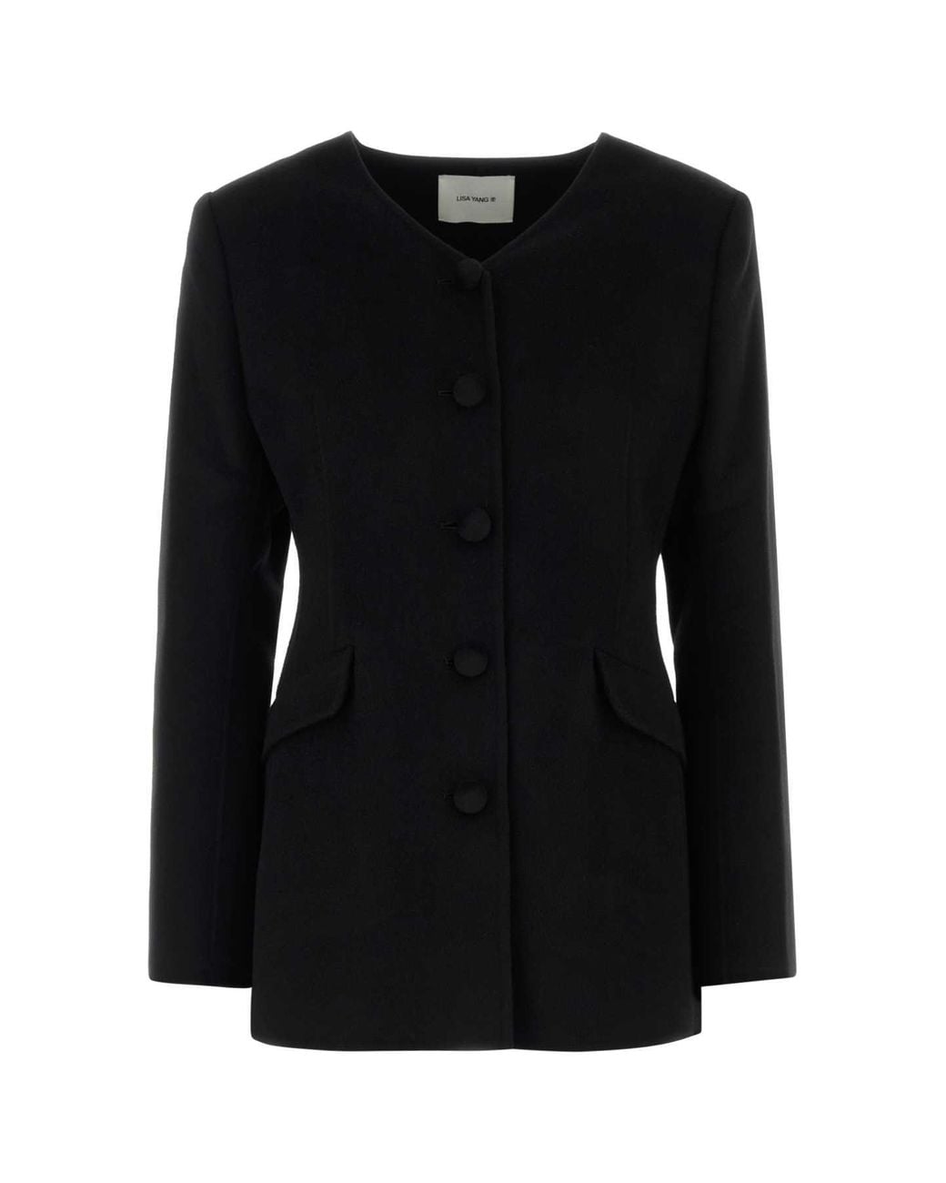 Lisa Yang Black Wool-Cashmere Blazer