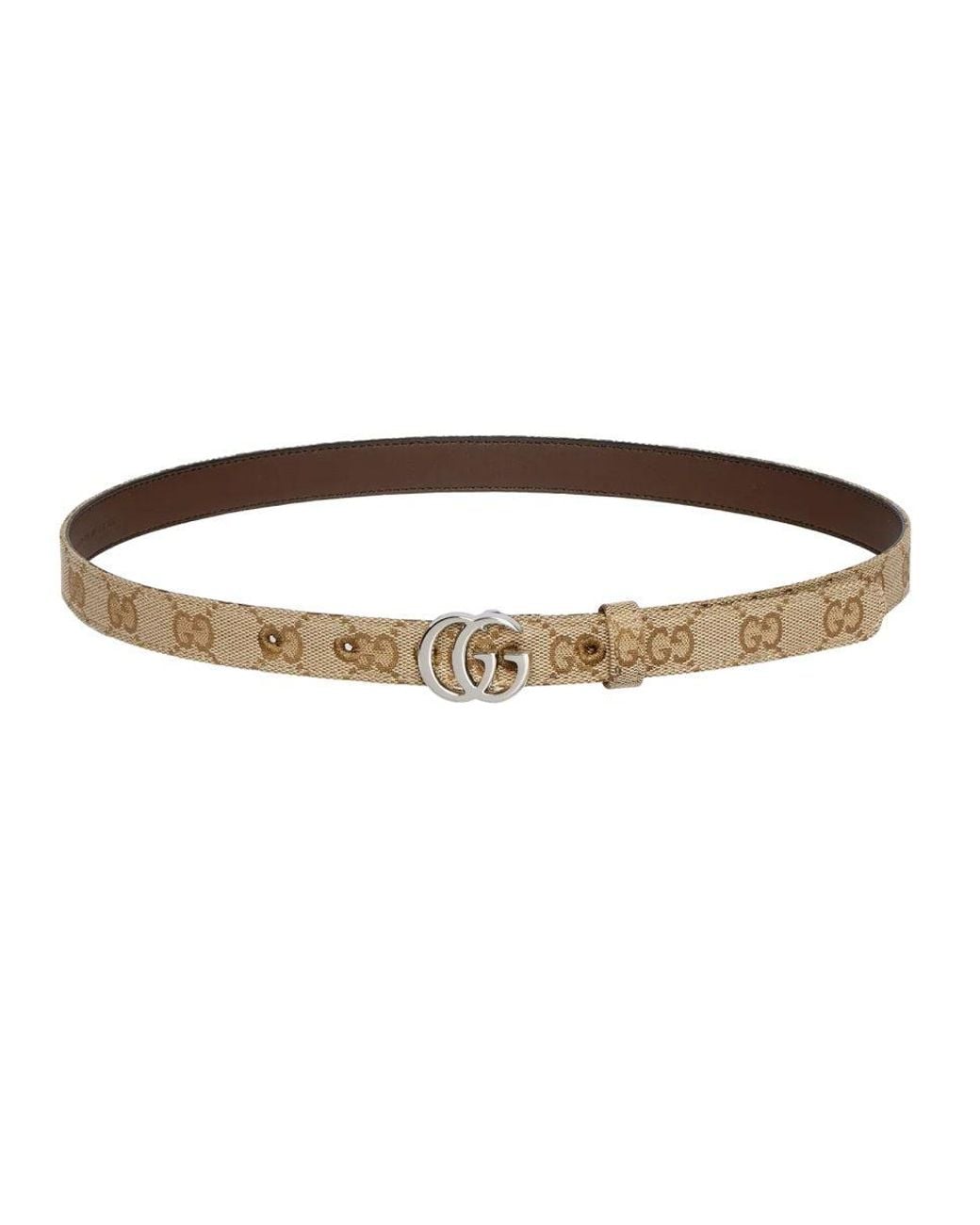 Gucci Natural Gg Logo Buckle Belt