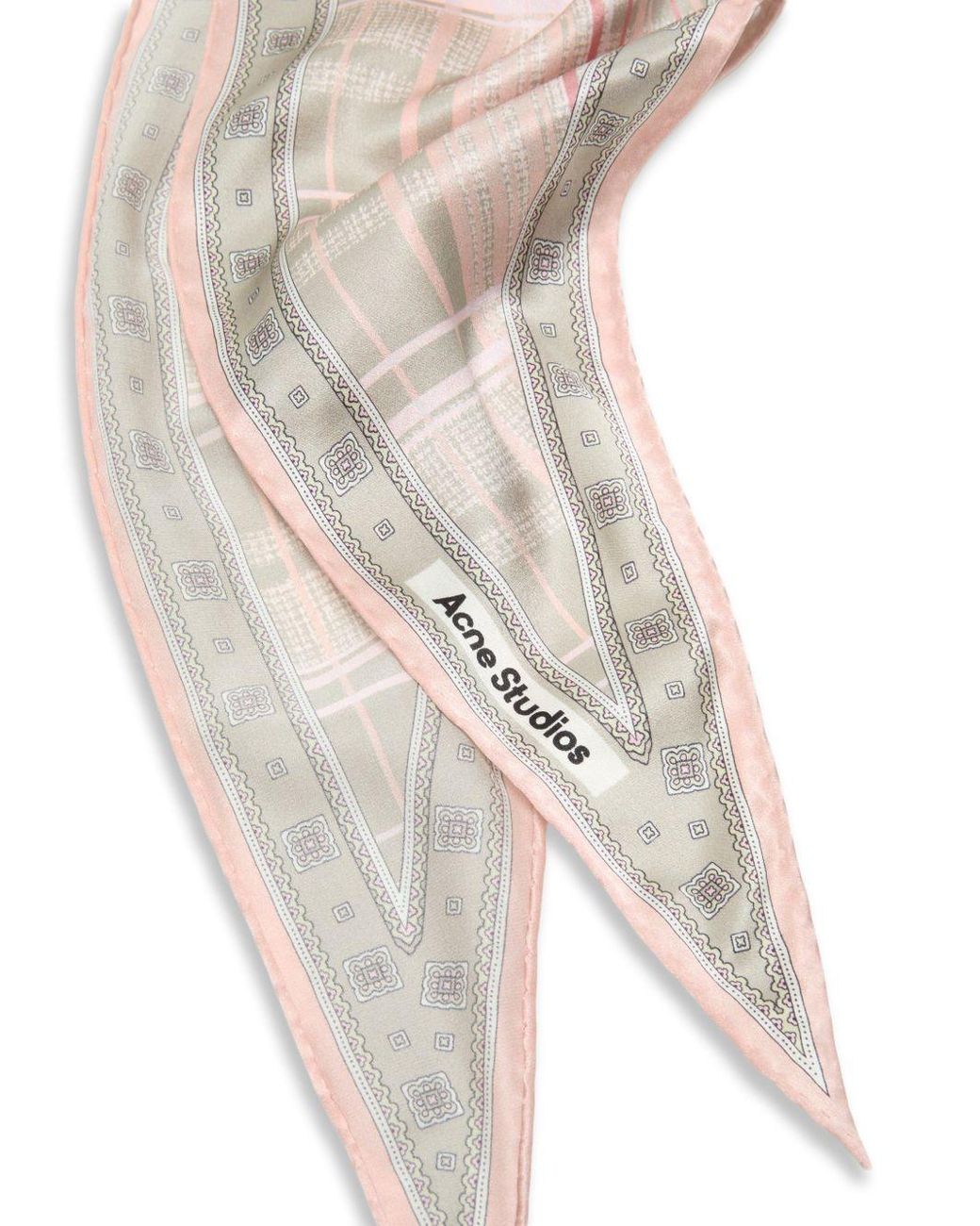 Acne White Printed Silk Headband