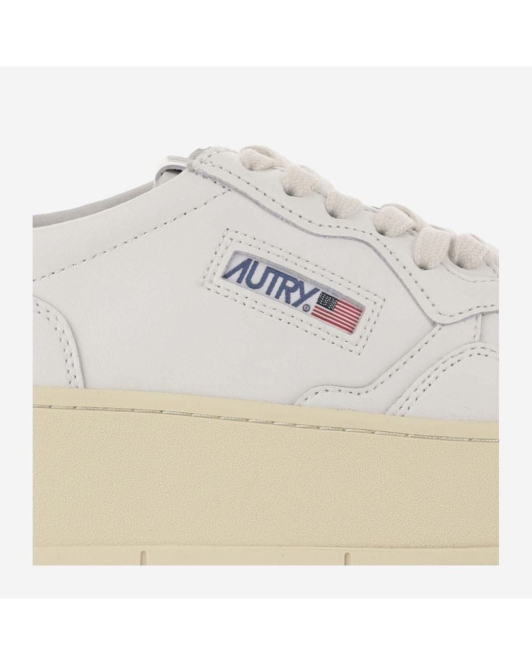 Autry White Medalist Platform Low Leather Sneakers