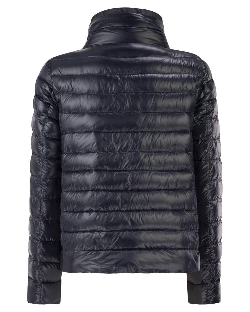 Herno Black Reversible Ultra-Light Nylon Down Jacket With Funnel Neck