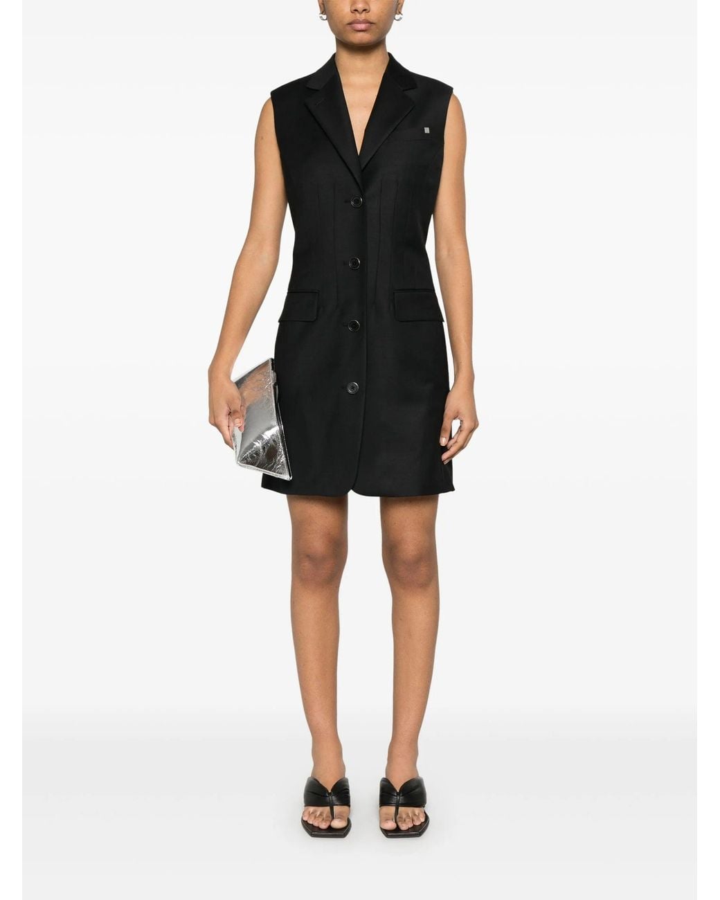Helmut Lang Black Drtd Blzr Dress.Natu Clothing