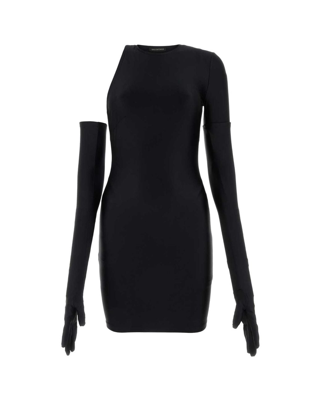 Balenciaga Black Stretch Nylon Mini Dress