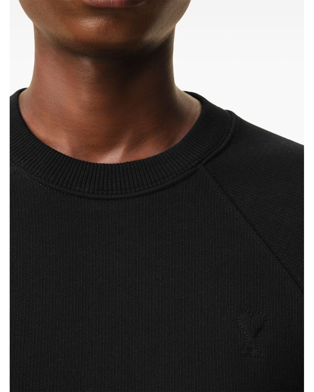 AMI Black Ami De Coeur Cotton Sweatshirt