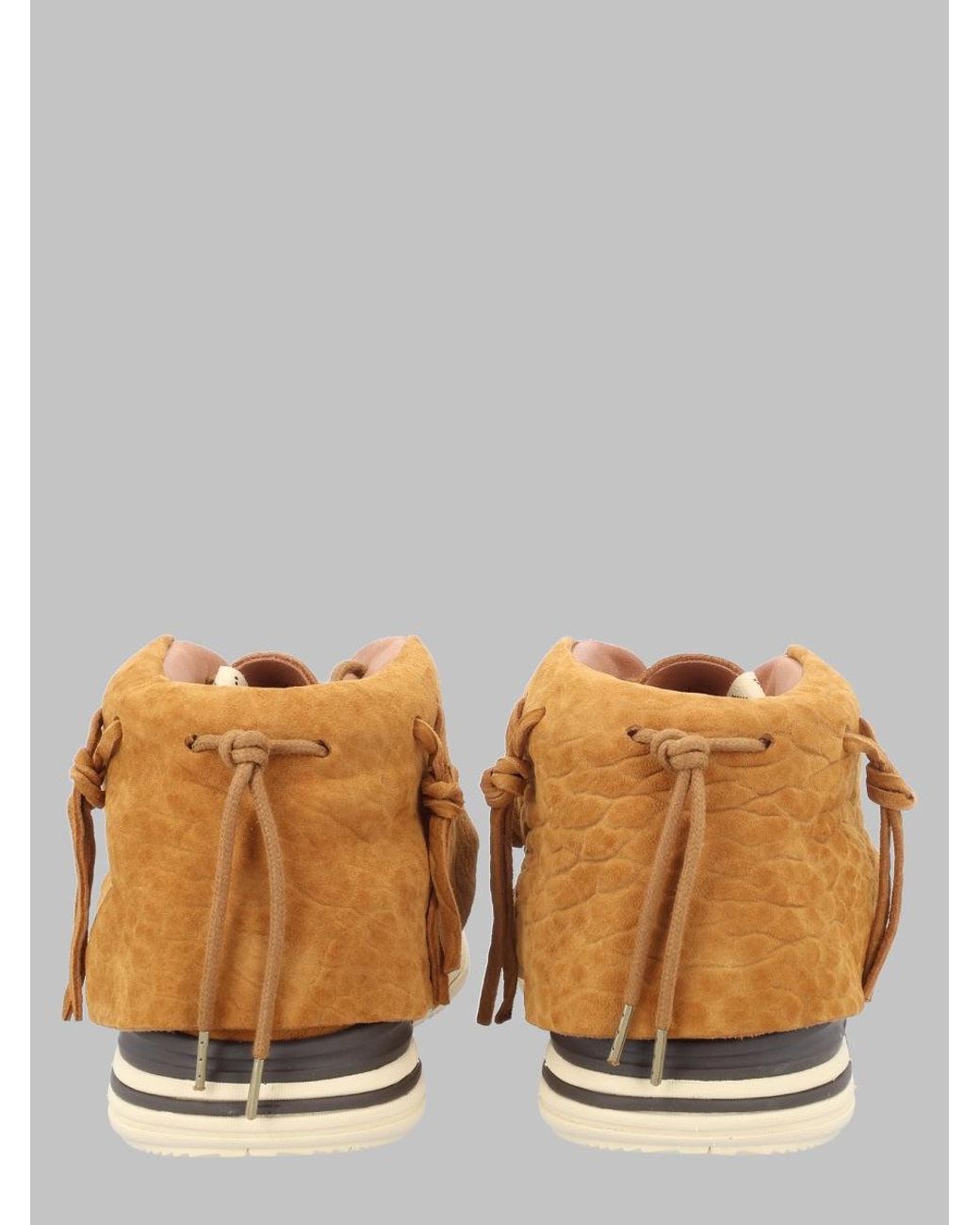 Visvim Natural Lace-Up Ankle Boots Lhamo-Folk Lamb Skin Shoes for men