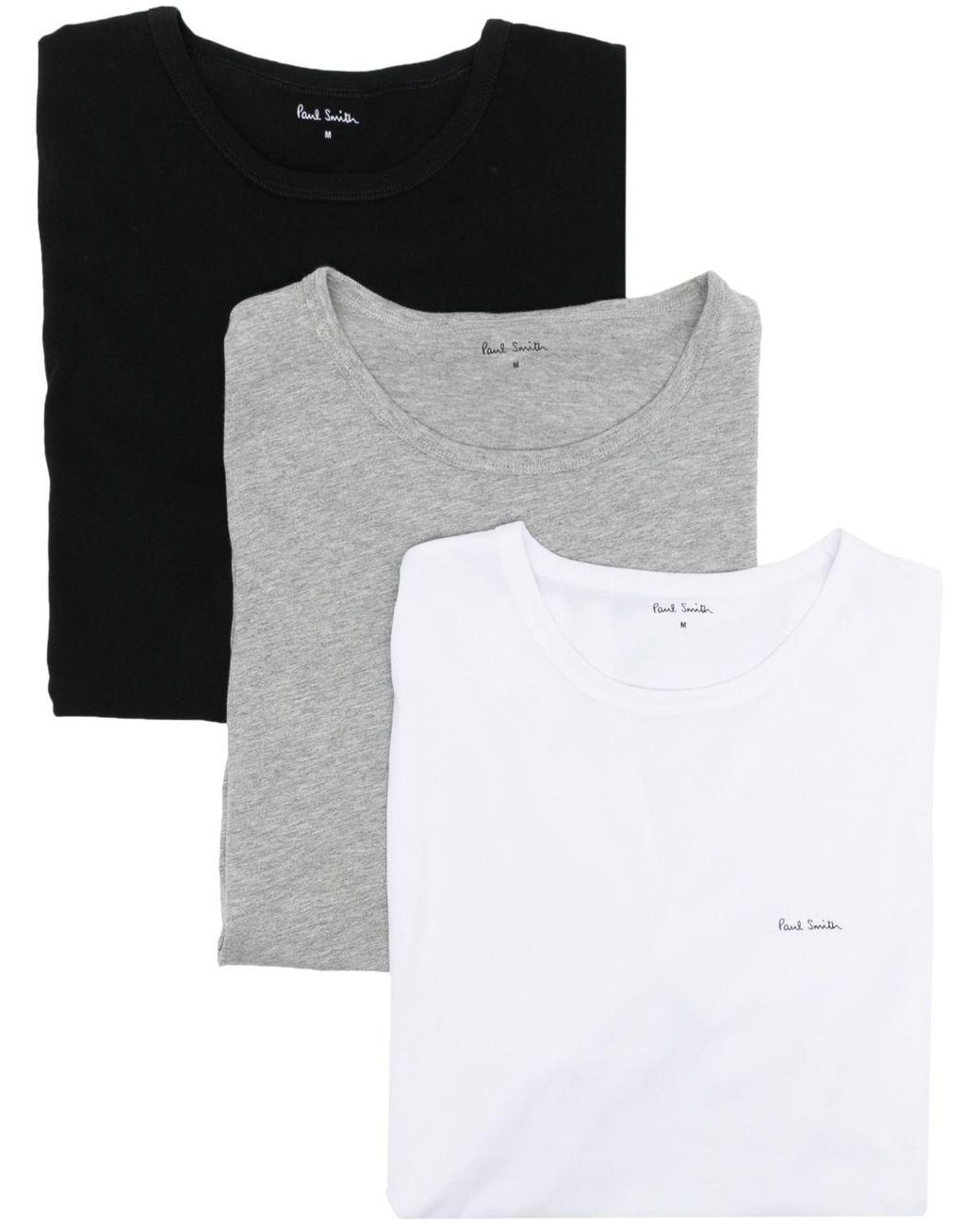 Paul Smith Black Logo Cotton T Shirt 3Pack