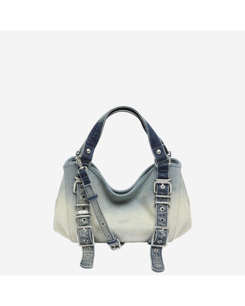DIESEL Blue “D One” Cotton Denim Handbag