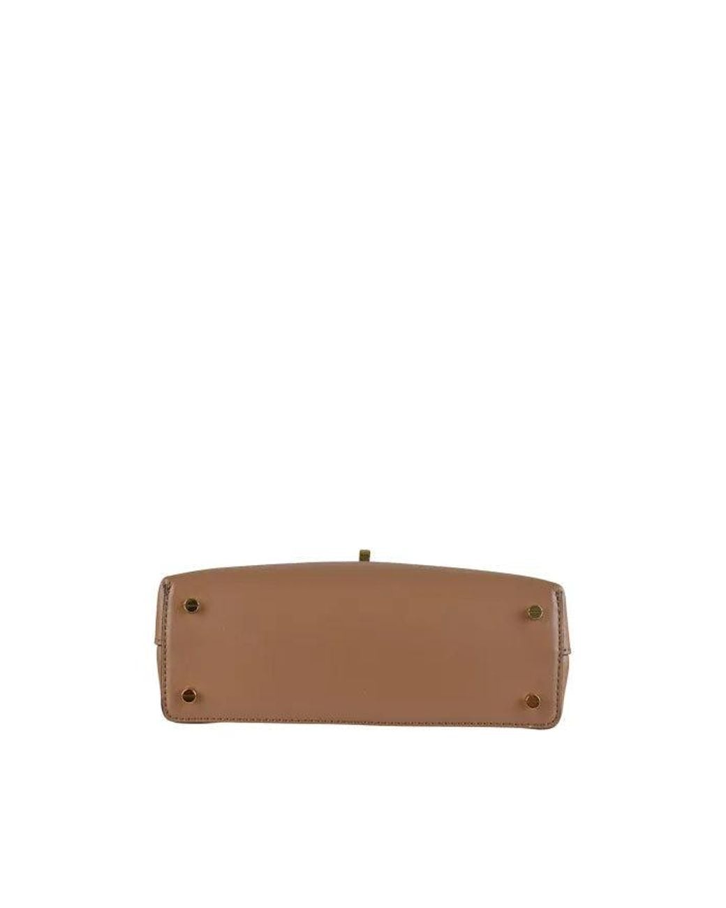 Totême Brown Mini T-Lock Clutch