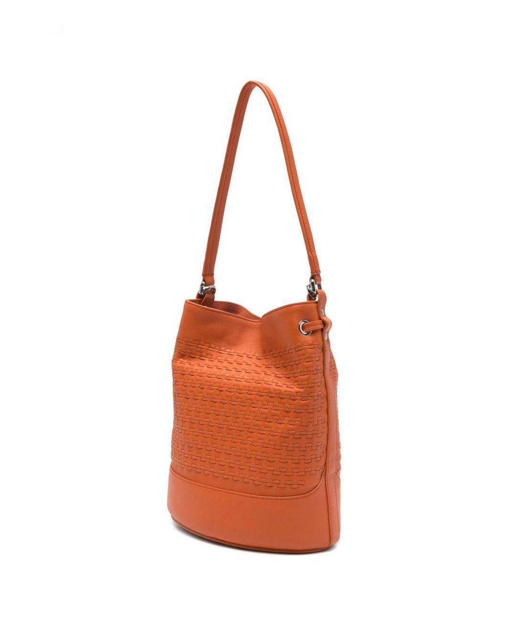 Zanellato Orange Monda' Musiva Small Leather Bucket Bag
