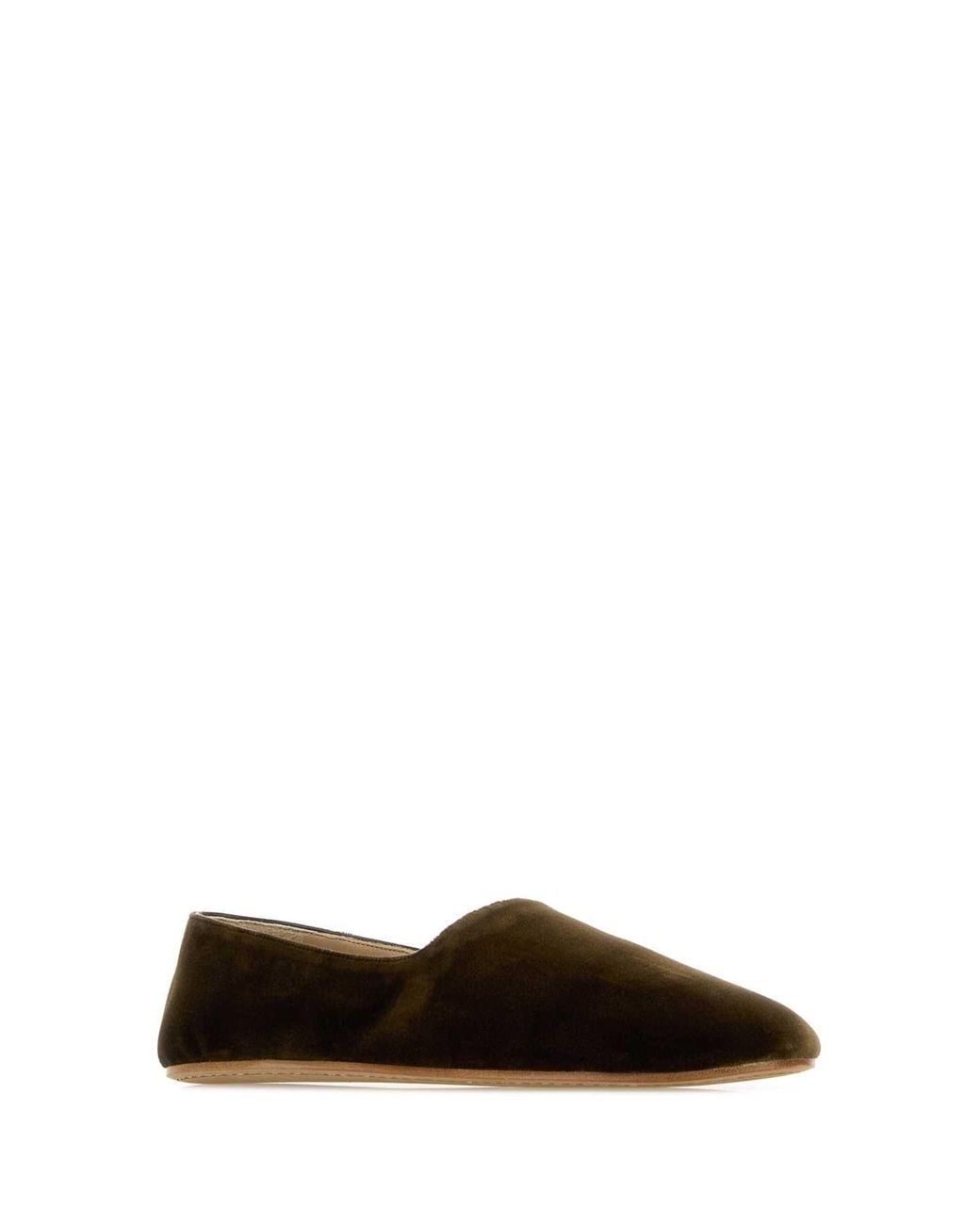 The Row Black Slip On Loafers