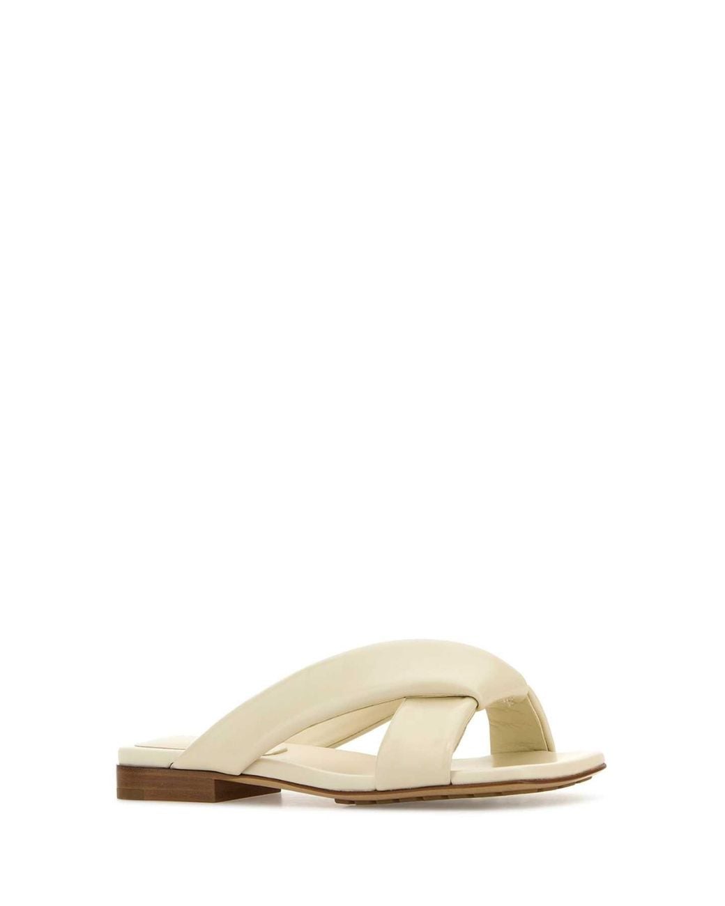 Bottega Veneta Multicolor Ivory Leather Riva Slippers