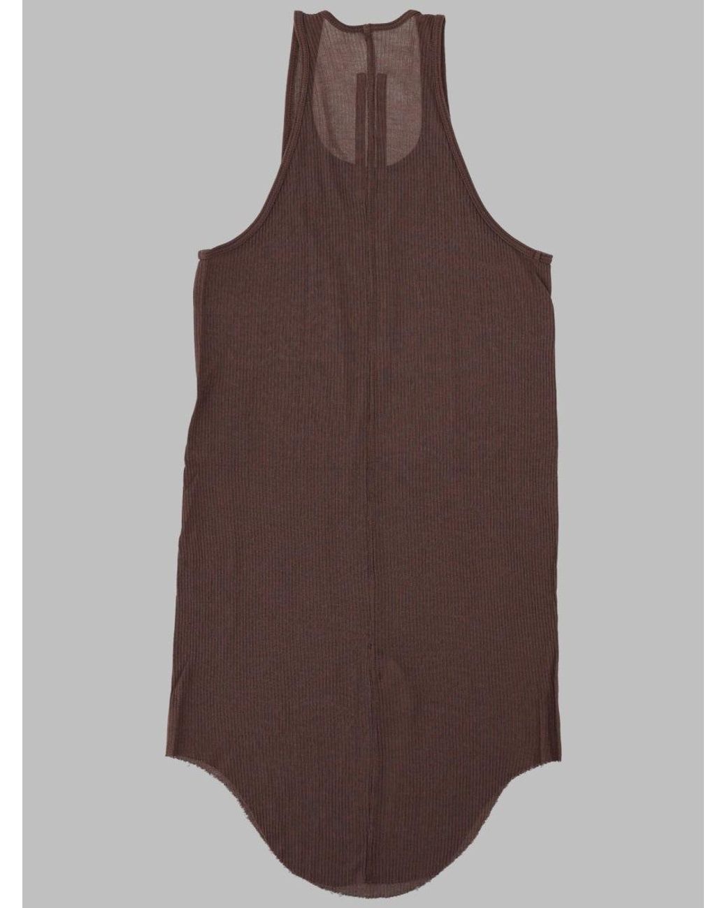 Rick Owens Brown Tank Top "Basic Rib"