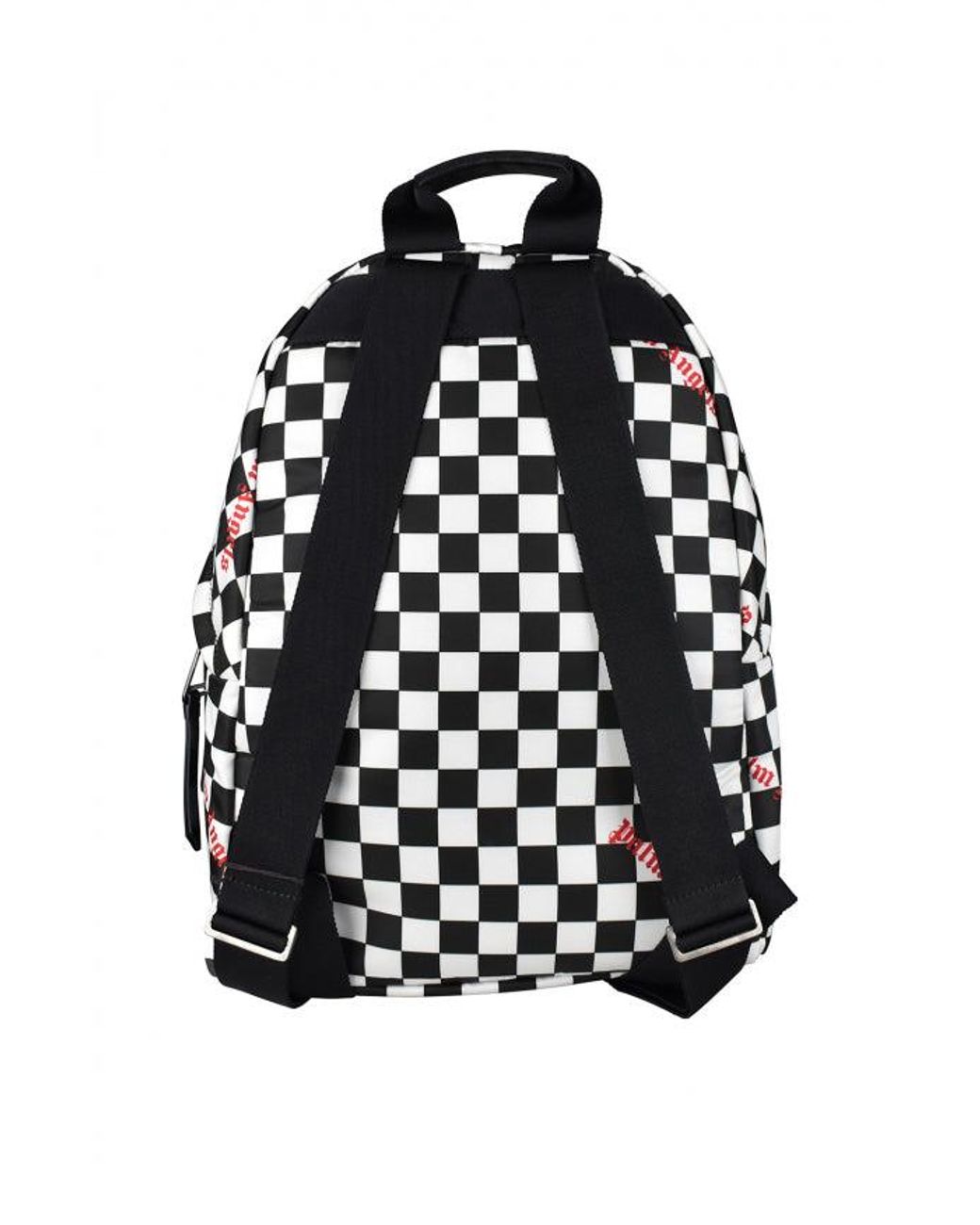 Palm Angels Black Checkerboard Backpack