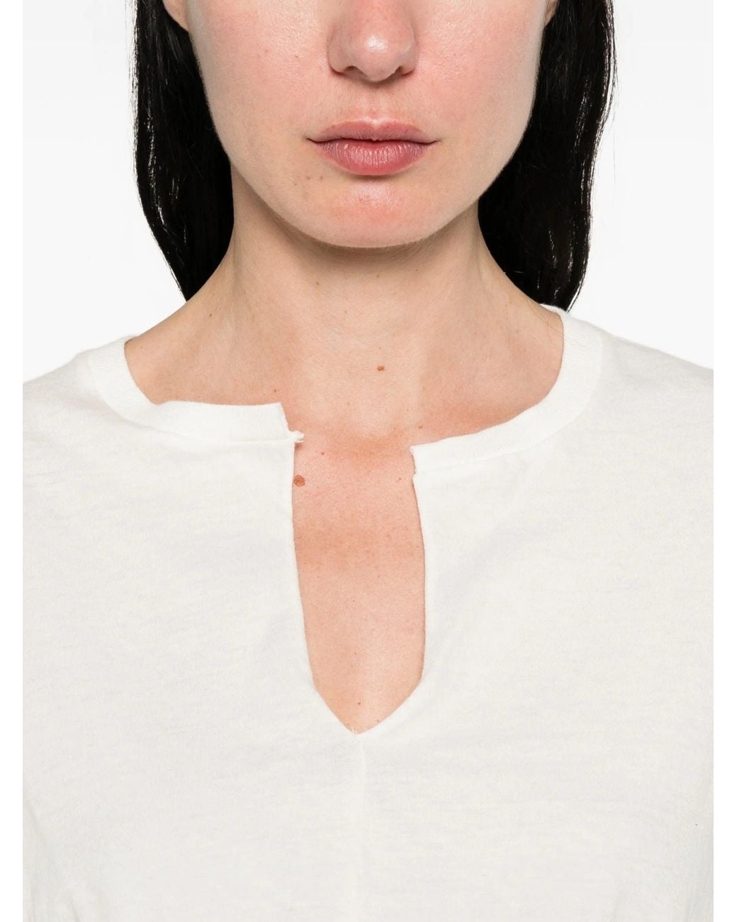 R13 White Twisted Front Tee