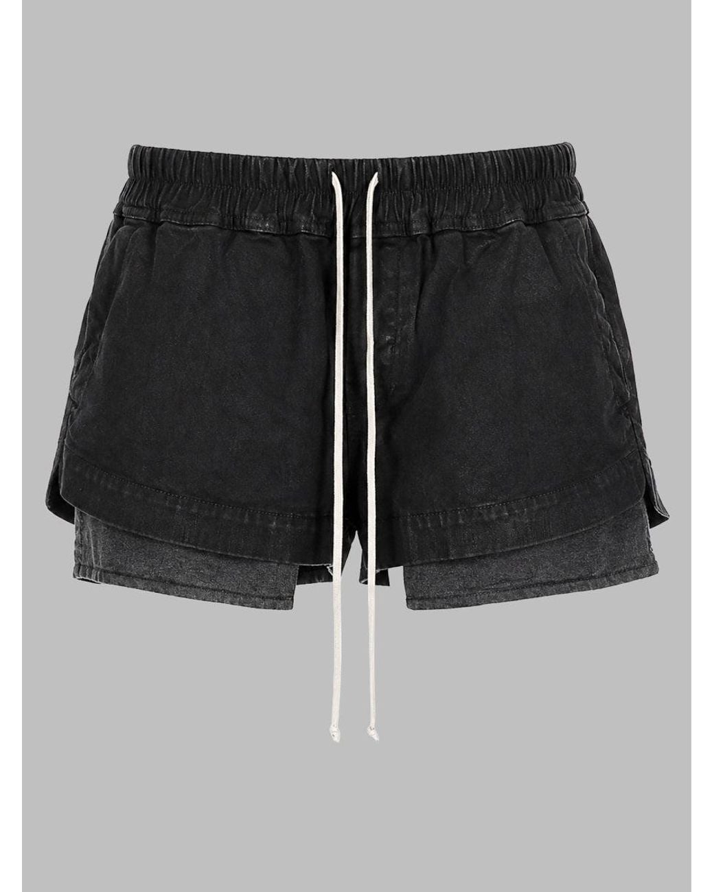 Rick Owens Black Shorts Fog Boxers Cotton