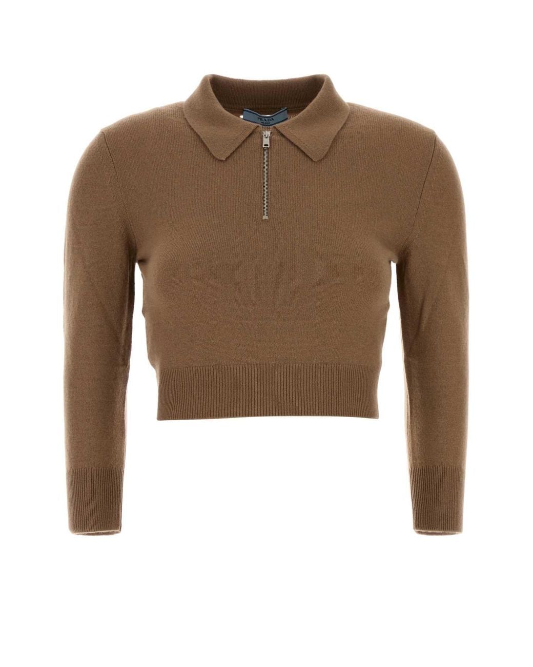 Prada Brown Shirt Collar Sweater