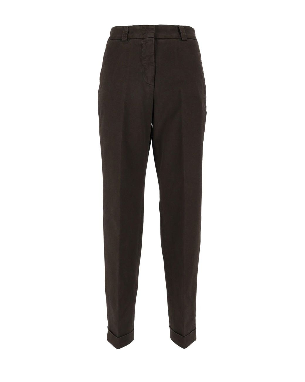 Peserico Black Tailored Tapered Cuffed Straight-Leg Pants