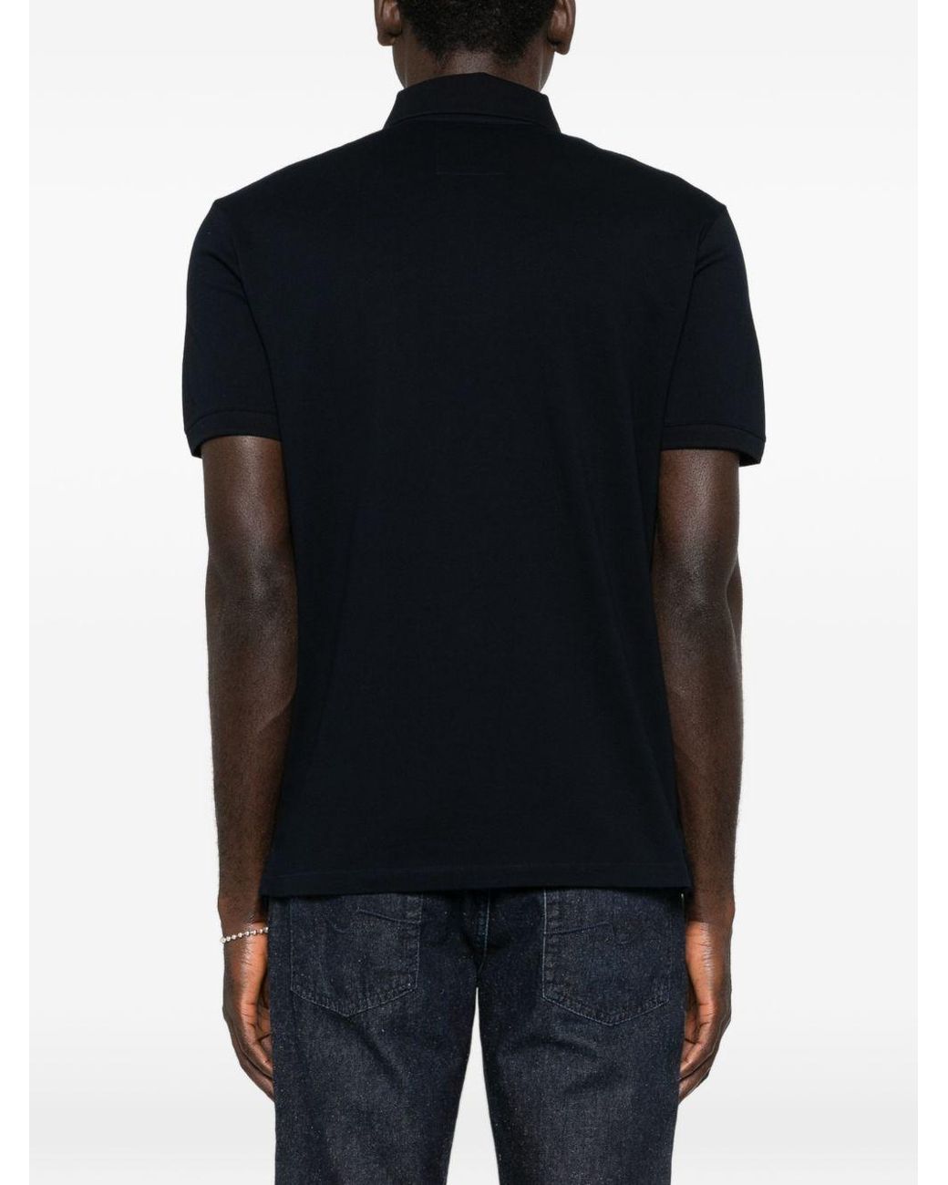 Emporio Armani Black Logo Cotton Polo Shirt for men