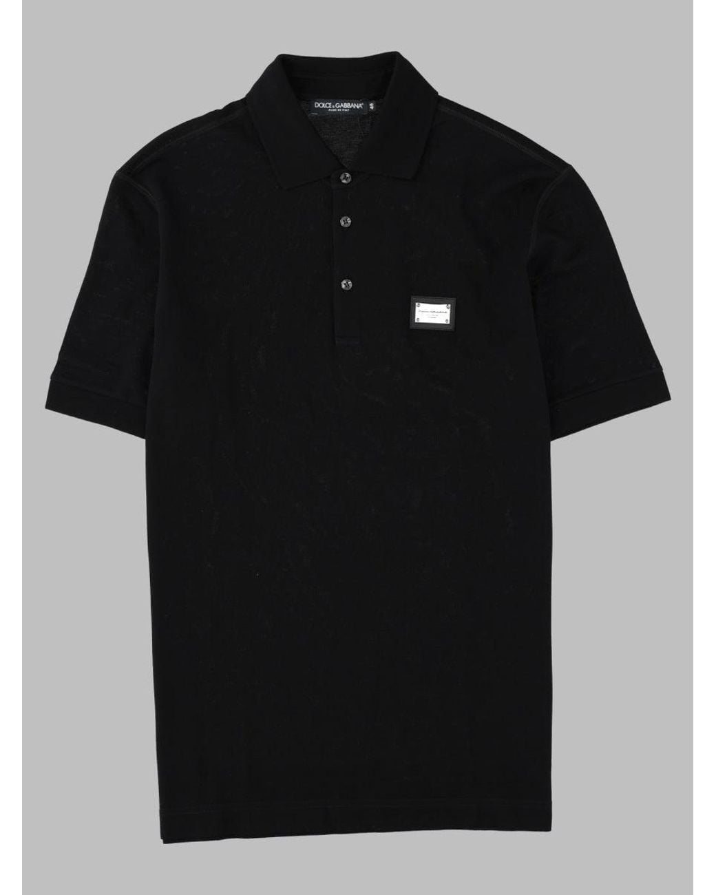 Dolce & Gabbana Black Polo Con Patch Logo