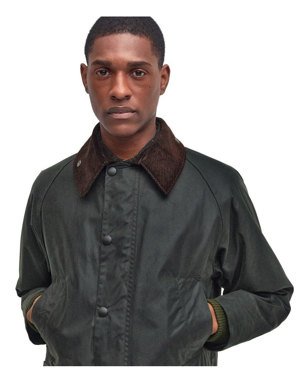 Barbour Black Bedale Wax Sage Jacket for men