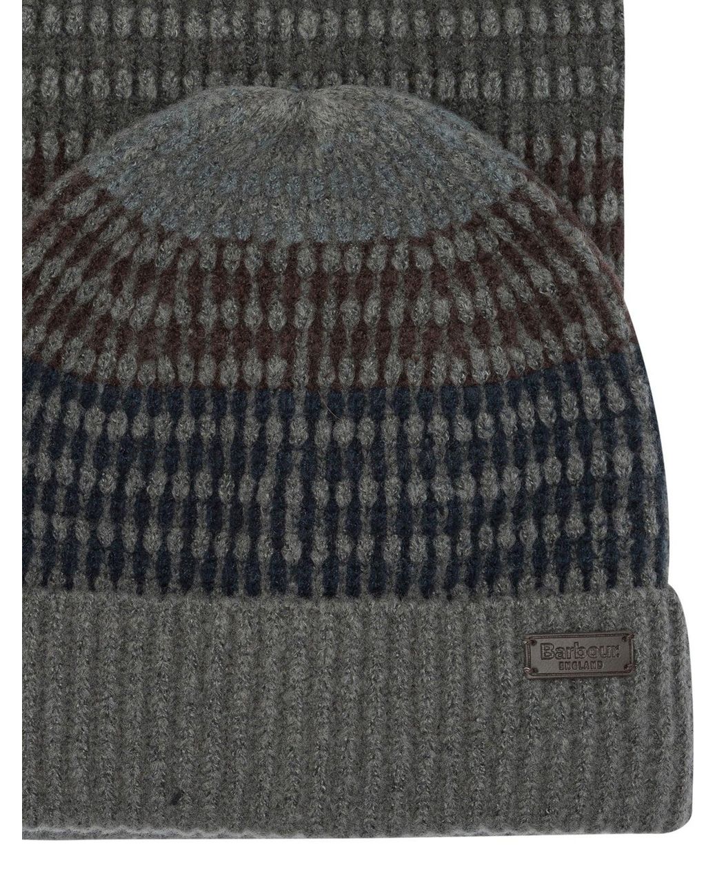 Barbour Black "Branton" Set With Scarf And Beanie for men