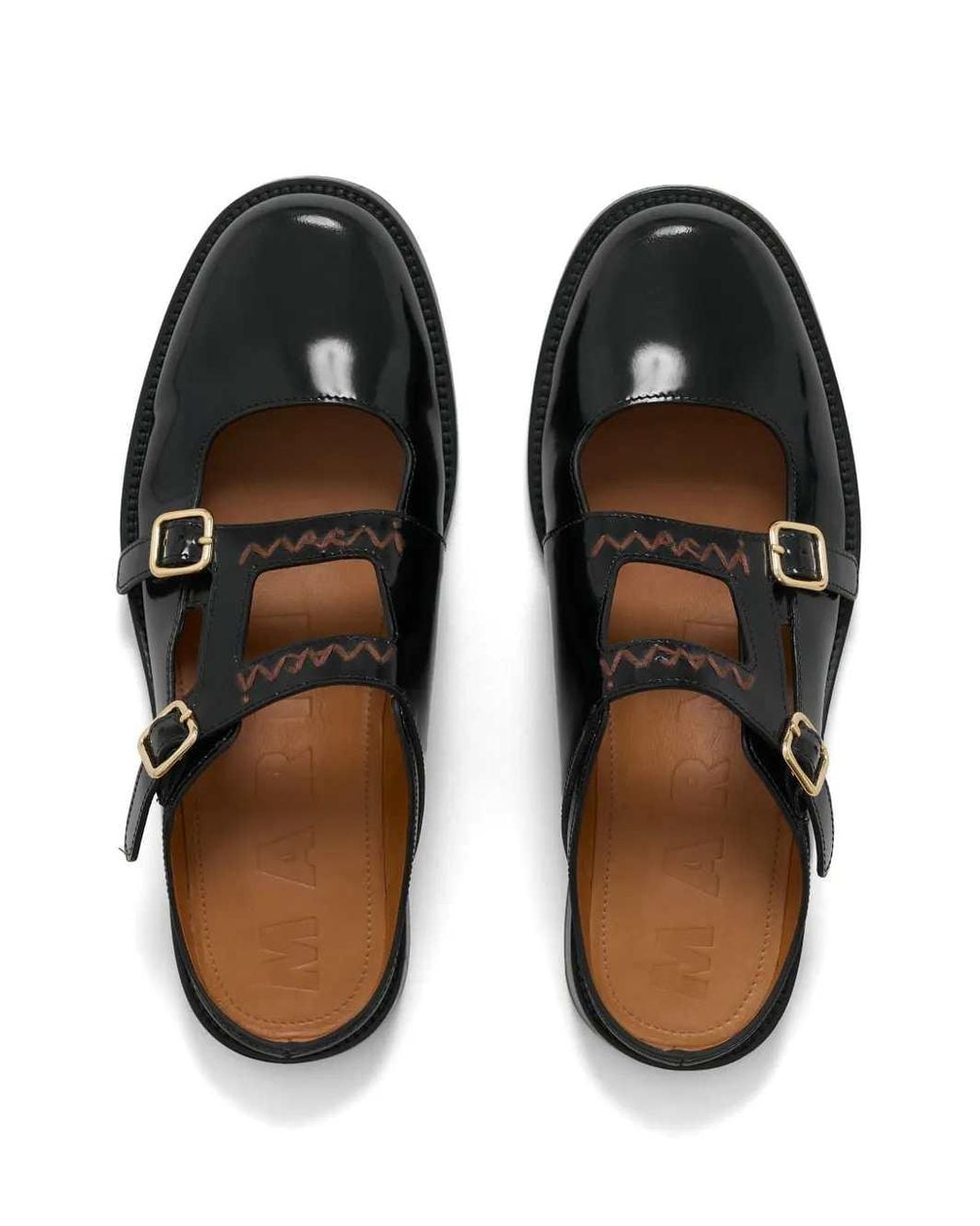 Marni Black Buckle Mules