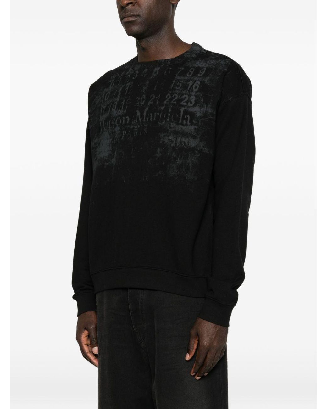 Maison Margiela Black Logo Cotton Sweathirt