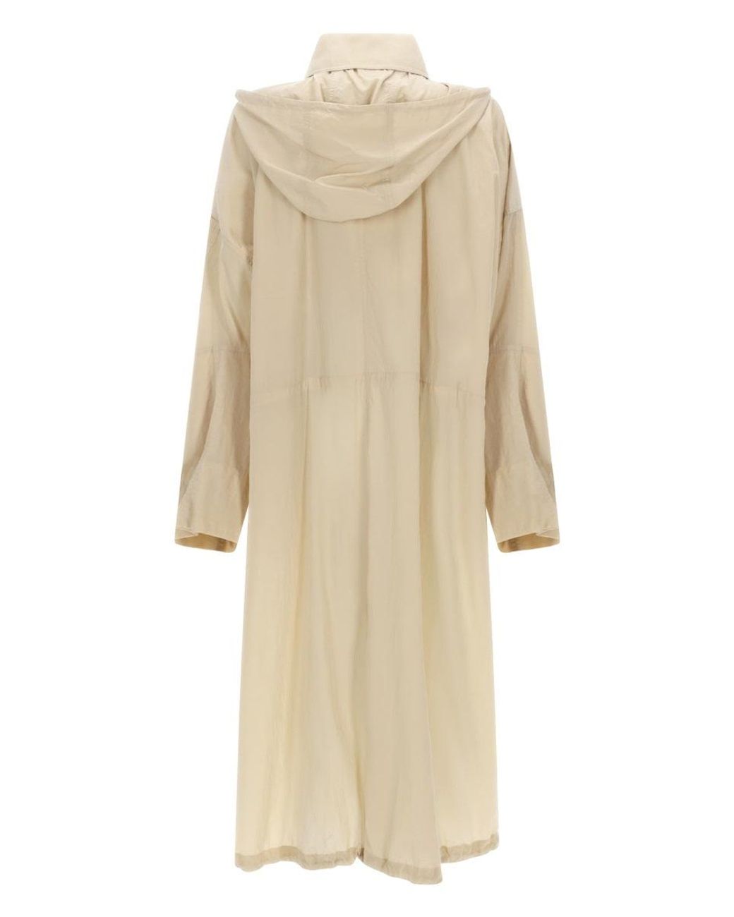 Sportmax Natural Long Raincoat With Hood